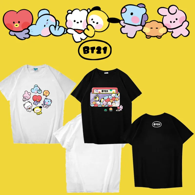Kawaii Bt21 Women T Shirt Summer Oversized T-Shirt Cartoons Minini Tata Logo Print Black and White T Shirts Casual Short Sleeve
Kawaii Bt21 Women T Shirt Summer Oversized T-Shirt Cartoons Minini Tata Logo Print Black and White T Shirts Casual Short Sleeve
