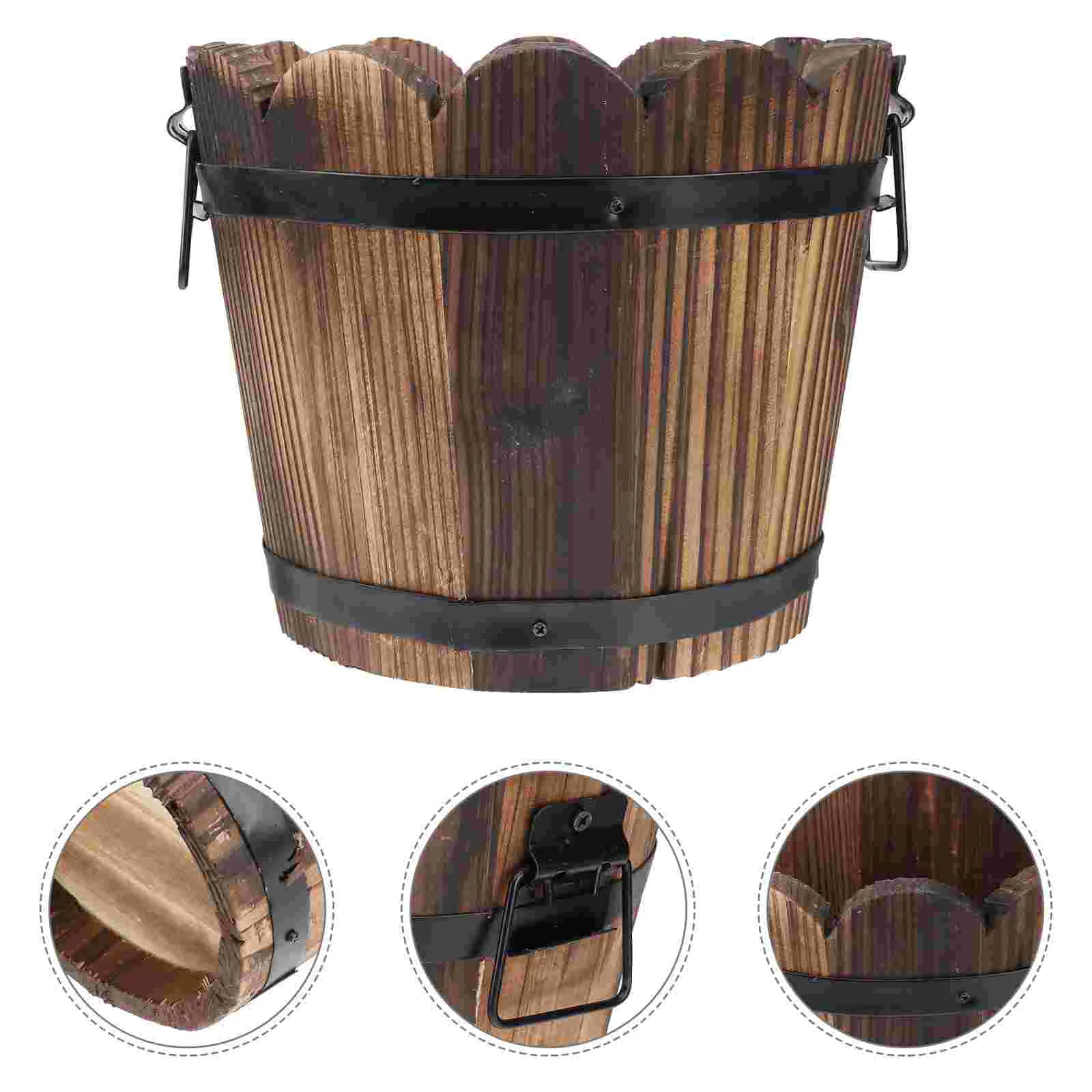 Solid Wood Carbonized Fleshy Flower Pot Balcony Planting Preservative Flower Holder Home Decoration Retro Wooden Small Barrel
Solid Wood Carbonized Fleshy Flower Pot Balcony Planting Preservative Flower Holder Home Decoration Retro Wooden Small Barrel