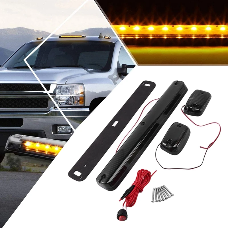 3PC Cab Marker Roof Running Amber Side Clearance Dome LED Light Assembly For Chevy Silverado GMC Sierra 2007-2013
3PC Cab Marker Roof Running Amber Side Clearance Dome LED Light Assembly For Chevy Silverado GMC Sierra 2007-2013