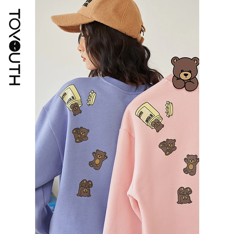Toyouth Women Sweatshirts Spring Autumn Winter Long Sleeve O Neck Loose Hoodies Cartoon Bear Print Pink Purple Casual Pullovers
Toyouth Women Sweatshirts Spring Autumn Winter Long Sleeve O Neck Loose Hoodies Cartoon Bear Print Pink Purple Casual Pullovers