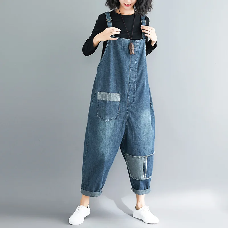 Women Baggy Denim Sleeveless Pockets Pants New Fashion Jeans Jumpsuit Casual Patchwork Playsuit Romper Loose Long Harem Pants
Women Baggy Denim Sleeveless Pockets Pants New Fashion Jeans Jumpsuit Casual Patchwork Playsuit Romper Loose Long Harem Pants
