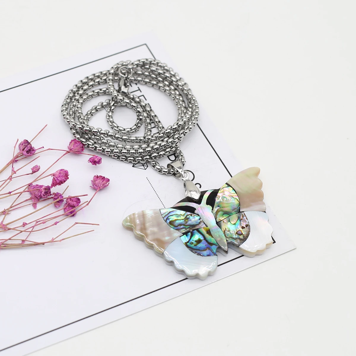 Natural Shell Pendant Necklace Butterfly Shape Abalone White Black Shell Stainless Steel Chain Charms for Jewelry Party Gift
Natural Shell Pendant Necklace Butterfly Shape Abalone White Black Shell Stainless Steel Chain Charms for Jewelry Party Gift