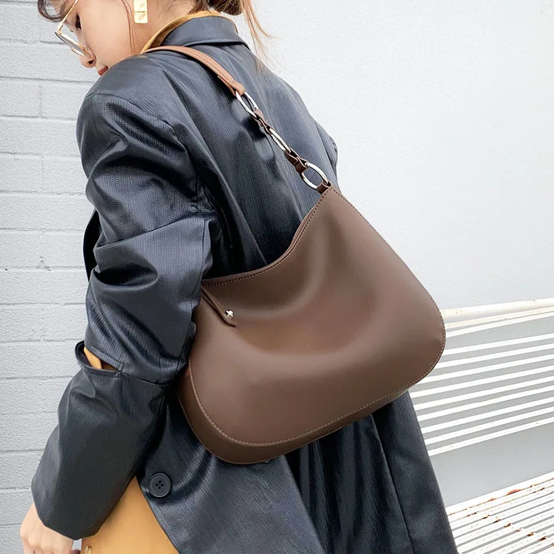 2022 New Fashion Cowhide Women's Casual Bag Napa Leather Single Shoulder Tote Lady Large Capacity Handbag Armpit Bags Popular
2022 New Fashion Cowhide Women's Casual Bag Napa Leather Single Shoulder Tote Lady Large Capacity Handbag Armpit Bags Popular