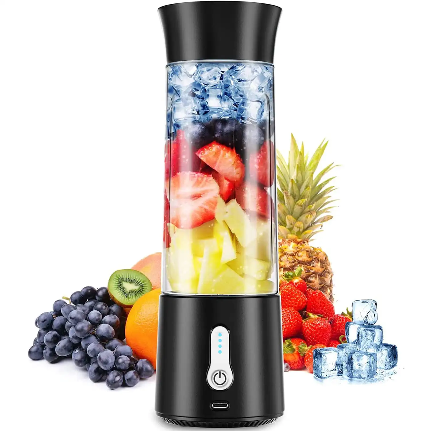 Portable Blender for Shakes & Smoothies 17 Oz Personal Size Blender, Type-C 4000mAh Rechargeable Blender with 500ml Bottle, IPX7
Portable Blender for Shakes & Smoothies 17 Oz Personal Size Blender, Type-C 4000mAh Rechargeable Blender with 500ml Bottle, IPX7