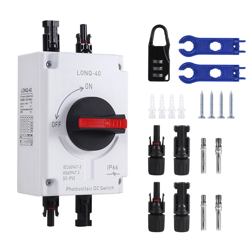 1200V DC 32A 4P Solar Combiner Box Professional Power Solar PV DC Quick Disconnect Switch
1200V DC 32A 4P Solar Combiner Box Professional Power Solar PV DC Quick Disconnect Switch