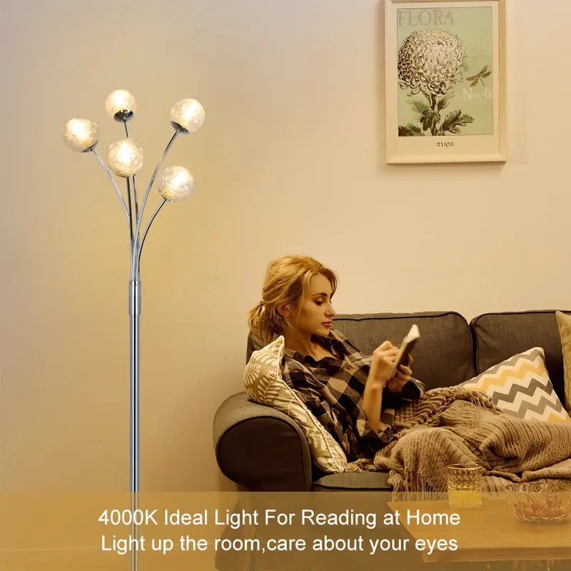 Gorgeous 5-Light LED Floor Lamp Tree Lighting with Tall Pole, Perfectly Designed for Living Room & Bedroom Decor - G9 Bulb Inclu
Gorgeous 5-Light LED Floor Lamp Tree Lighting with Tall Pole, Perfectly Designed for Living Room & Bedroom Decor - G9 Bulb Inclu
