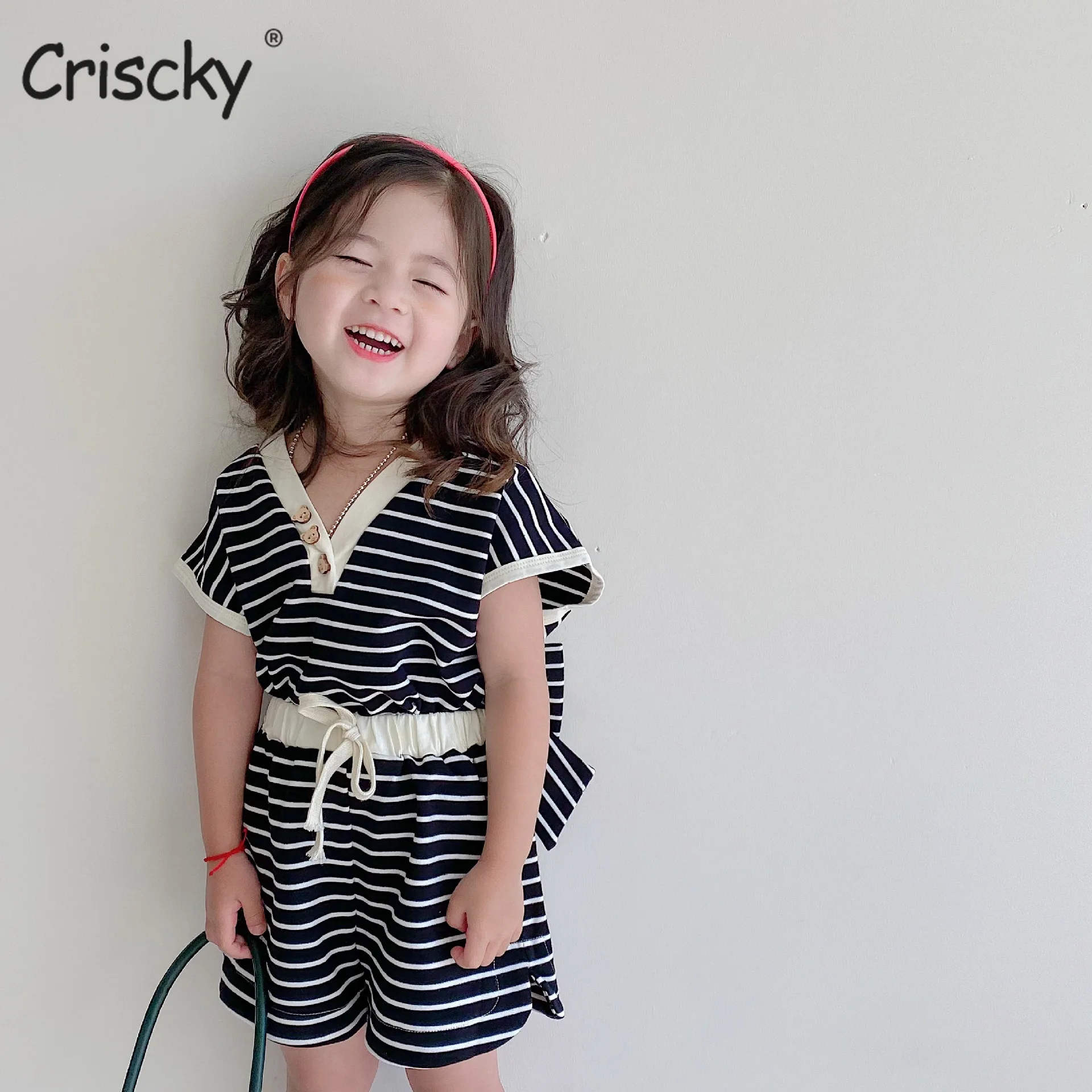 Criscky Summer Cotton Baby Sets Striped V-Neck Girls T-shirt + Shorts Sets Toddler Clothing Baby Girls Clothes Kids Outfits
Criscky Summer Cotton Baby Sets Striped V-Neck Girls T-shirt + Shorts Sets Toddler Clothing Baby Girls Clothes Kids Outfits