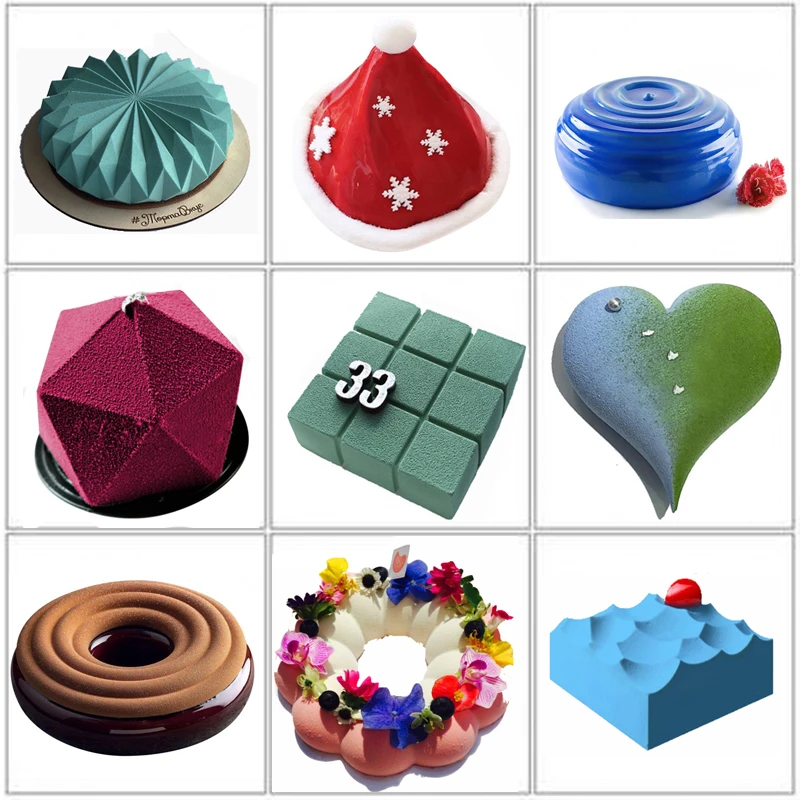 15 Design Silicone Mold Cake Mousse Baking Form Pan Heart Bubble Cloud Shaped Silicon Soap Moulds Chocolate Cake Decoration Tool
15 Design Silicone Mold Cake Mousse Baking Form Pan Heart Bubble Cloud Shaped Silicon Soap Moulds Chocolate Cake Decoration Tool