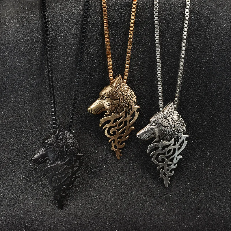 WANGAIYAO new fashion vintage style Wolf head necklace personality simple and versatile metal animal sweater chain collar orname
WANGAIYAO new fashion vintage style Wolf head necklace personality simple and versatile metal animal sweater chain collar orname