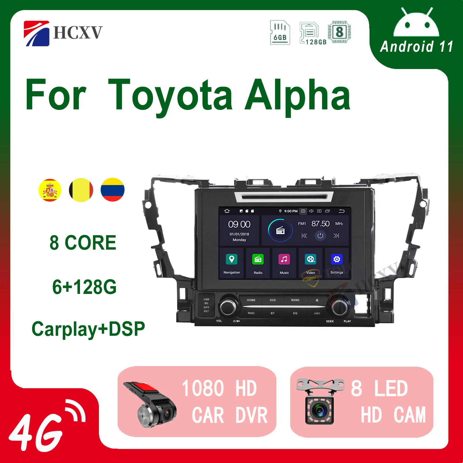 HCXV Android Car Radio Stereo For Toyota Alpha 9 INCH 2 Din Stereo Car Navigation Multimedia System Dvd Player Audio Gps Carplay
HCXV Android Car Radio Stereo For Toyota Alpha 9 INCH 2 Din Stereo Car Navigation Multimedia System Dvd Player Audio Gps Carplay