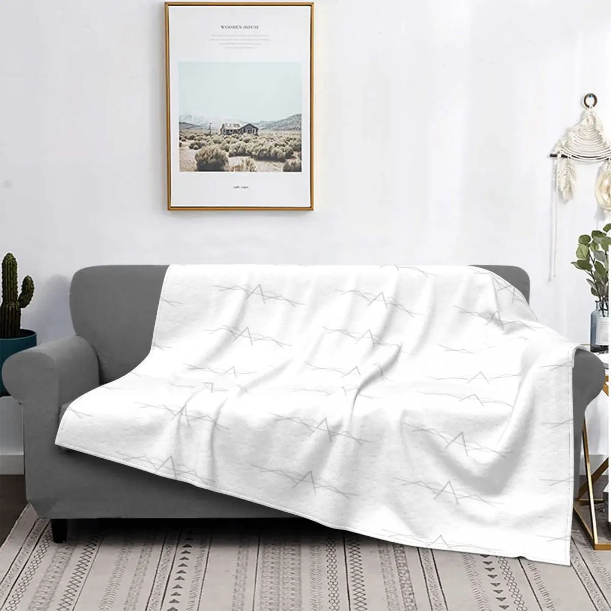 

Kristiana-Manta con diseño de línea de montaña Yager, edredón a cuadros para cama, sofá, manta de muselina, a cuadros, 2 unidade