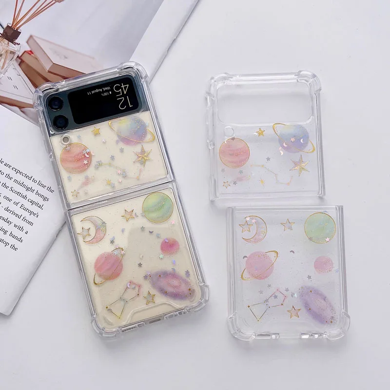 moskado Romantic Space Planet Star Moon Pattern Transparent Phone Case For Samsung ZFlip3 Shockproof Soft TPU Cover
moskado Romantic Space Planet Star Moon Pattern Transparent Phone Case For Samsung ZFlip3 Shockproof Soft TPU Cover
