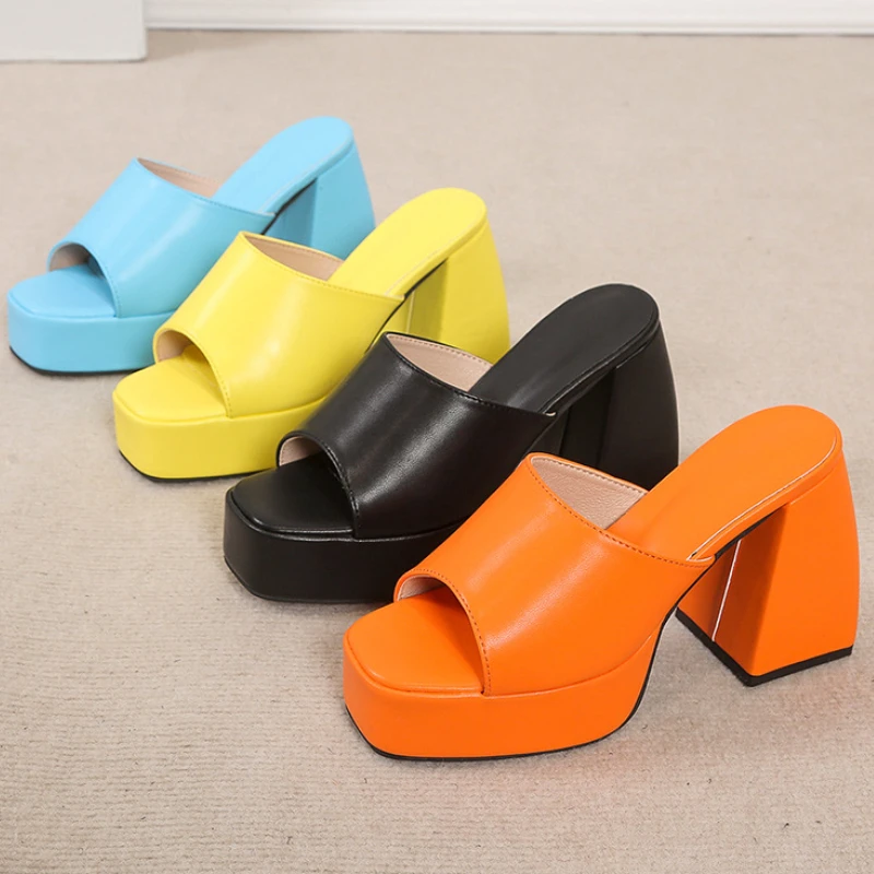 Orange Heels Slippers Summer Comfortable High Heel Square Open Toe Block Heels For Women Sandals Sandalias De Verano Para Mujer
Orange Heels Slippers Summer Comfortable High Heel Square Open Toe Block Heels For Women Sandals Sandalias De Verano Para Mujer