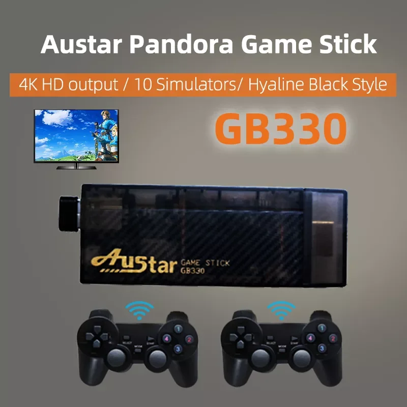 NEW2023 Austar 4K Game Stick HD Output GB330 Retro Video Game Console 2.4G Wireless Controllers 3500+Game Built-In Hyaline Blac 
NEW2023 Austar 4K Game Stick HD Output GB330 Retro Video Game Console 2.4G Wireless Controllers 3500+Game Built-In Hyaline Blac
