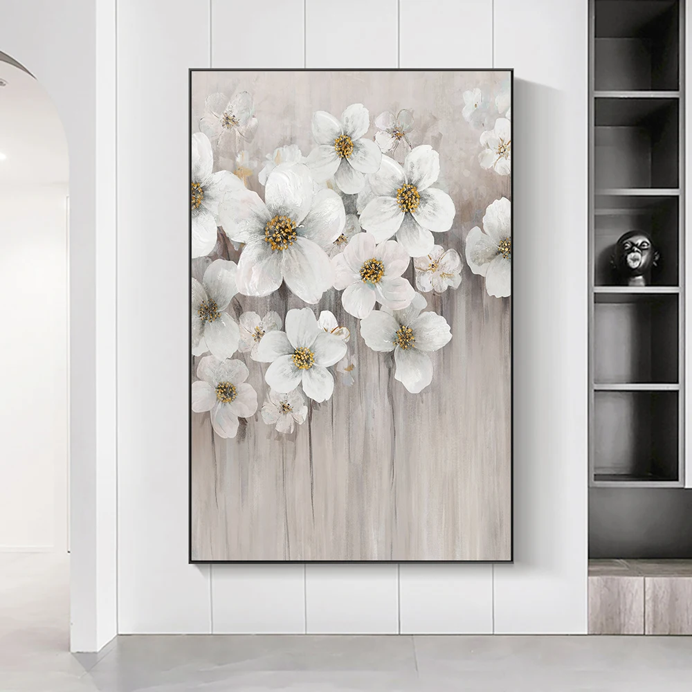 Abstract White Flowers Oil Painting 100% Handmade On Canvas Modern Plant Flower Wall Art For Living Room Home Decor
Abstract White Flowers Oil Painting 100% Handmade On Canvas Modern Plant Flower Wall Art For Living Room Home Decor