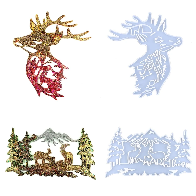 Glossy Silicone Elk Molds Wall-mounted Christmas Deer Mold DIY Ornaments Pendant Jewelry Epoxy Resin Crafting Molds
Glossy Silicone Elk Molds Wall-mounted Christmas Deer Mold DIY Ornaments Pendant Jewelry Epoxy Resin Crafting Molds