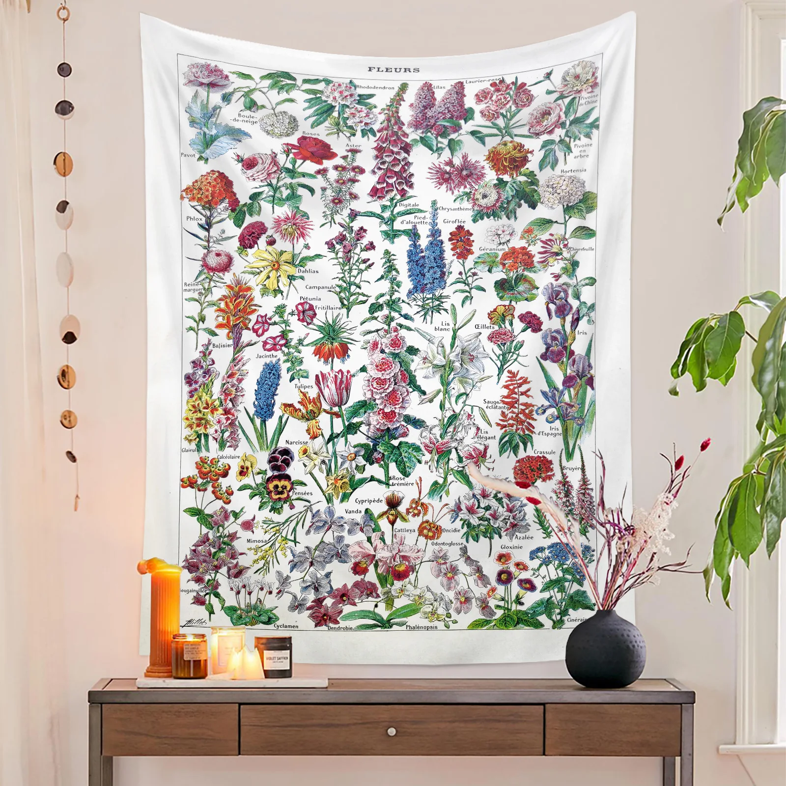 

Wildflower Tapestry Wall Hanging Flowers Botanical Floral Home Aesthetic Art Bedroom Decoration Poster Room Boho Decor Tapiz