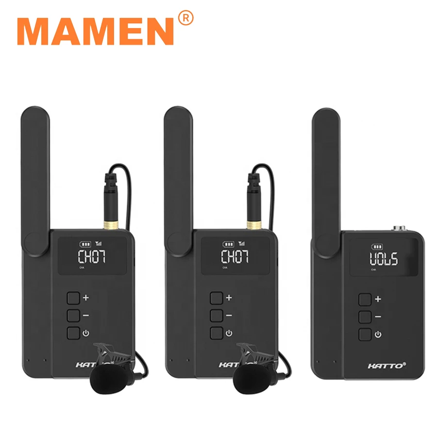 Беспроводный петличный микрофон MAMEN KT-W3 Mini UHF с антенной для мониторинга в реальном времени для зеркальной камеры
Беспроводный петличный микрофон MAMEN KT-W3 Mini UHF с антенной для мониторинга в реальном времени для зеркальной камеры