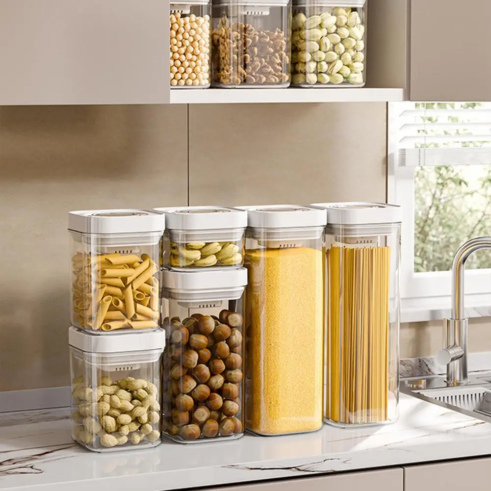 

Rice Storage Transparent Kitchen Storage Containers for Pasta Cereal Snacks Moisture-proof Dust-proof with Capacity Capacity