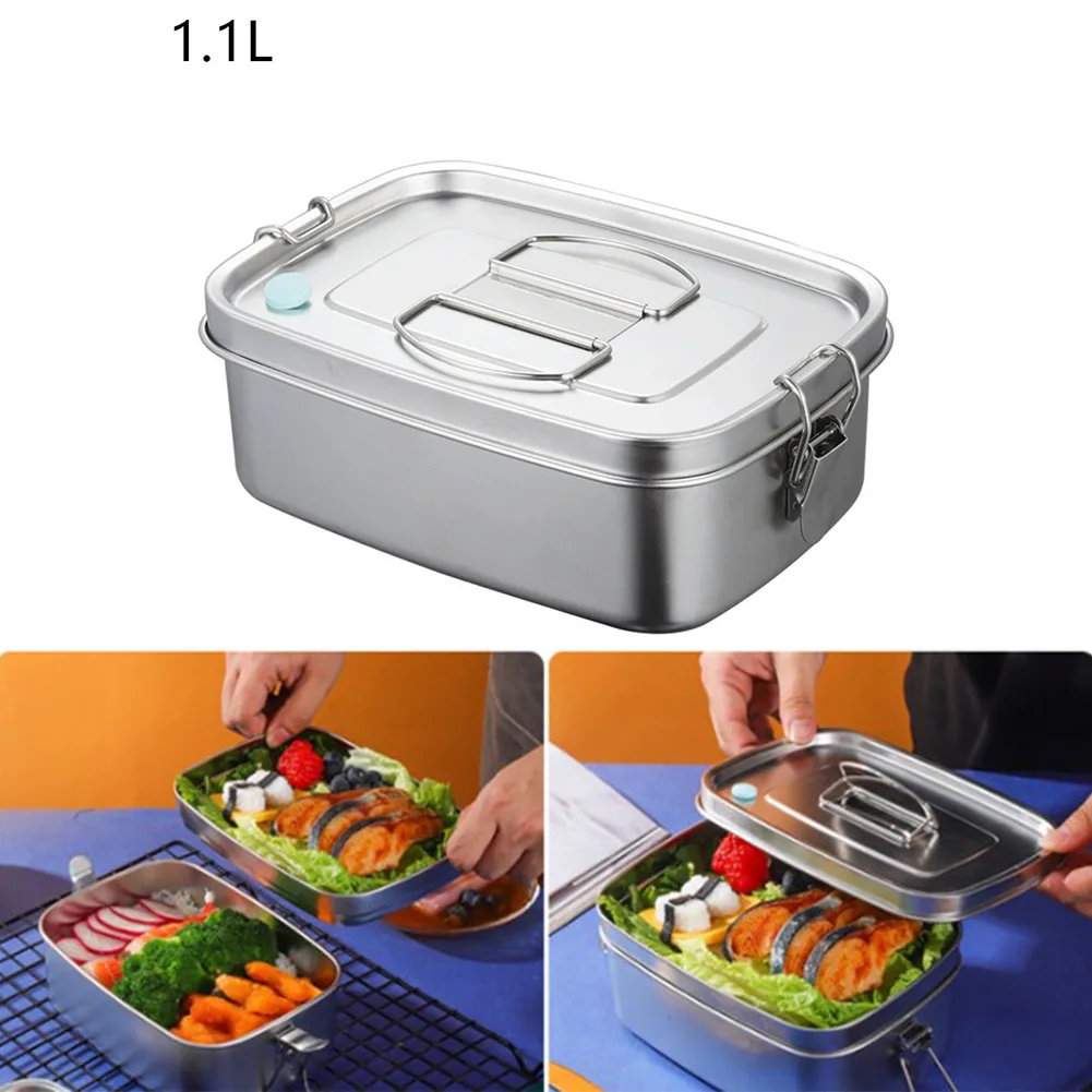 Square Sealed Bento Box Stainless Steel Lunch Box Food Fruit Kitchen Leak Proof Container 1100ml Lunch Box Heat Proof Boxes
Square Sealed Bento Box Stainless Steel Lunch Box Food Fruit Kitchen Leak Proof Container 1100ml Lunch Box Heat Proof Boxes