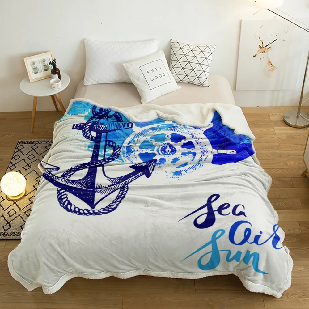 Art Design Blue Anchor Rudder Plush Throw Blanket Sherpa Fleece Bedspread Blankets Sofa Cover Bedding Picnic Wool Soft Blanket
Art Design Blue Anchor Rudder Plush Throw Blanket Sherpa Fleece Bedspread Blankets Sofa Cover Bedding Picnic Wool Soft Blanket