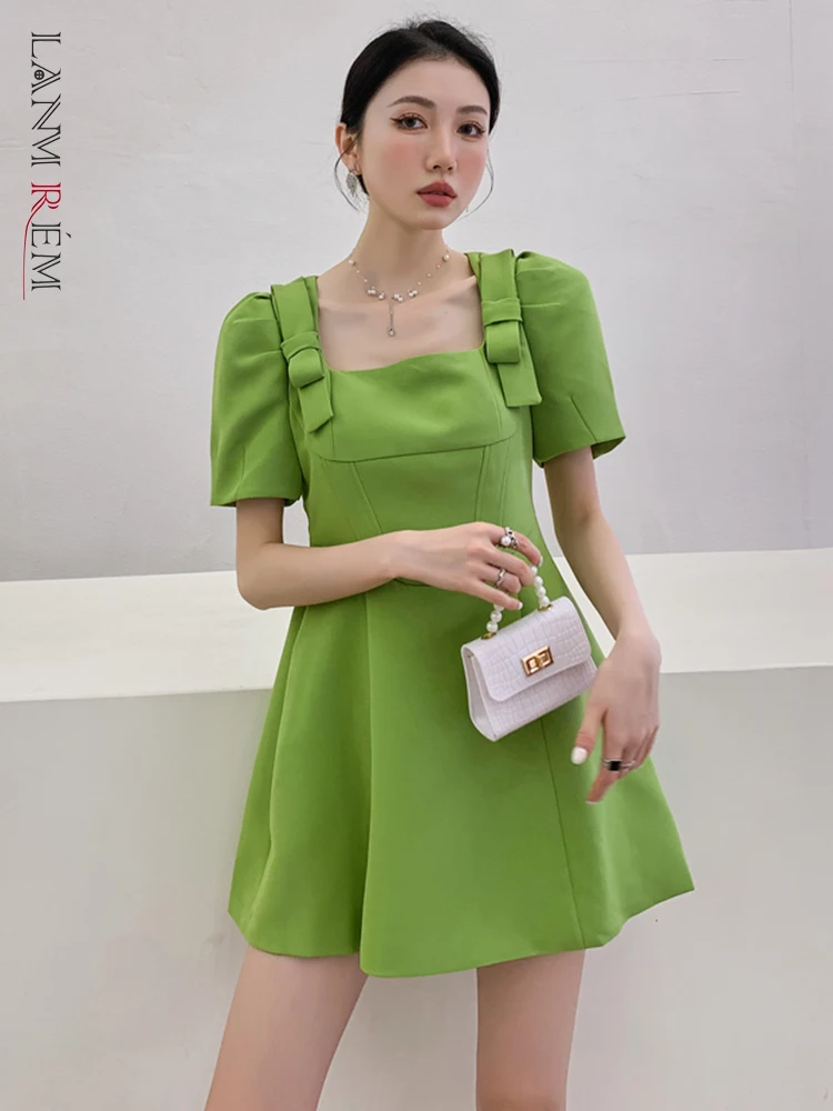 LANMREM Green Dress For Women Square Collar Short Sleeves Mini Dresses Female Fashion Clothing 2022 Summer New 2R1905
LANMREM Green Dress For Women Square Collar Short Sleeves Mini Dresses Female Fashion Clothing 2022 Summer New 2R1905
