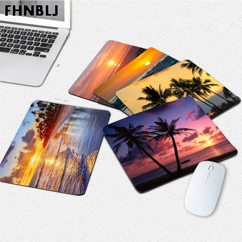 

Beach Sunset Palm Tree Animation Office Student Gaming Thickened Large Writing Pad Non-slip Cushion Mouse Pad For Gamer Mousemat