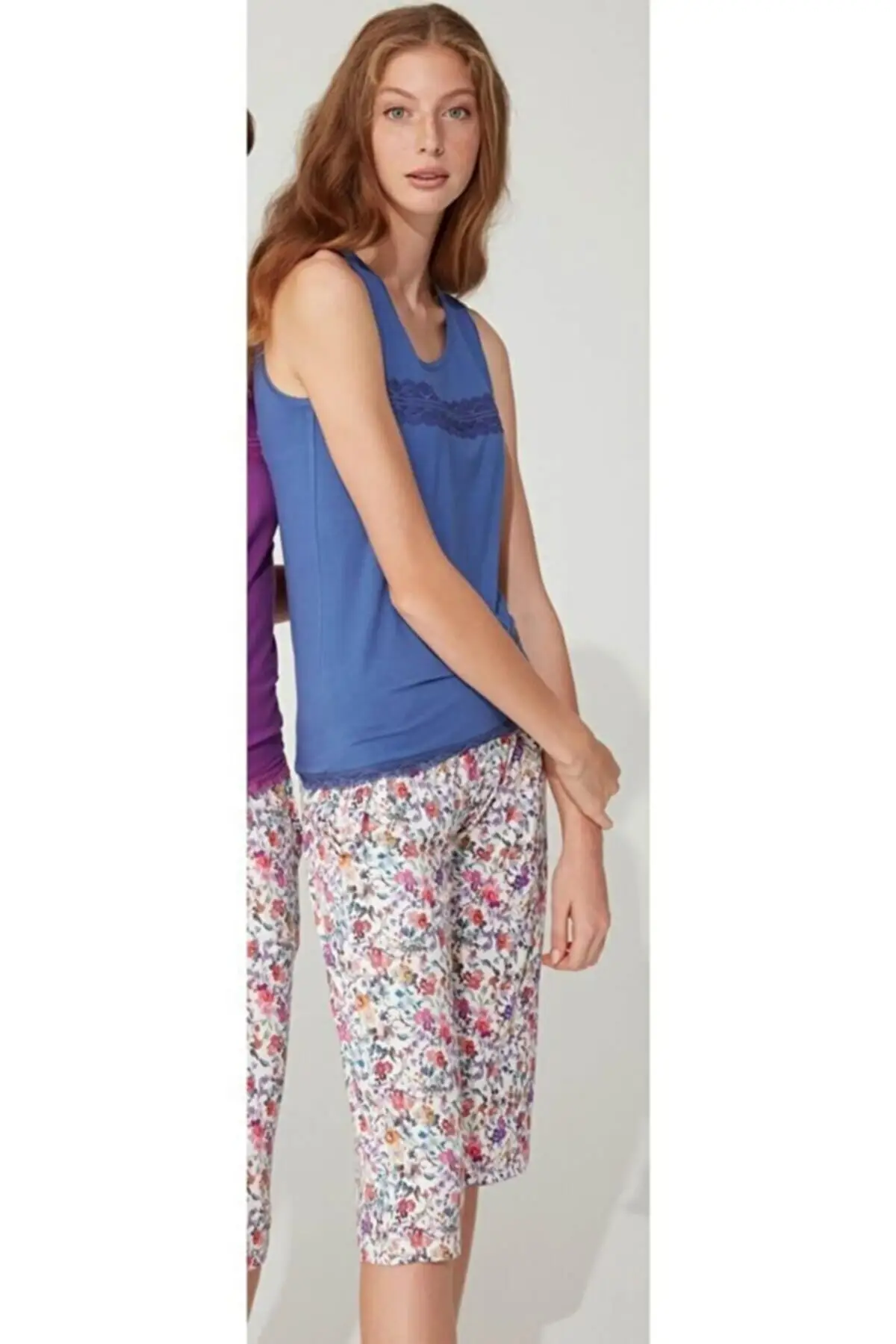 Women's Pajamas Blue 3735 Two Piece Capri Suit Sleep Lounge Pajamas Nightwear Nightwear Nightwear Nightwear Casual Home Clothing
Women's Pajamas Blue 3735 Two Piece Capri Suit Sleep Lounge Pajamas Nightwear Nightwear Nightwear Nightwear Casual Home Clothing