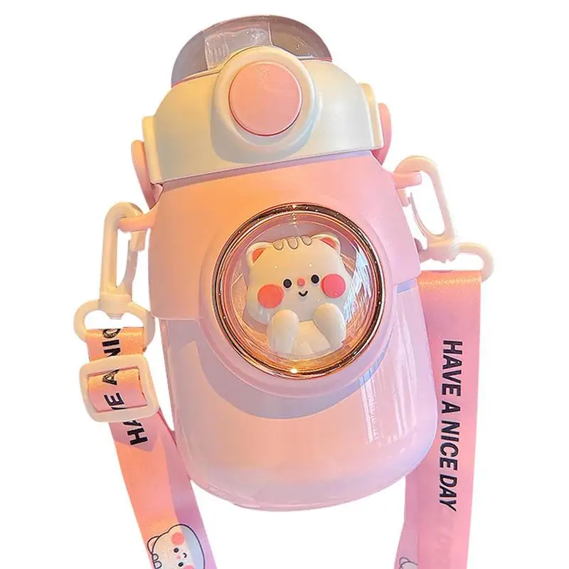 Вакуумная бутылка-термос, милая Герметичная Бутылка из нержавеющей стали с соломинкой и ремешком, не содержит БФА, для хранения напитков
Вакуумная бутылка-термос, милая Герметичная Бутылка из нержавеющей стали с соломинкой и ремешком, не содержит БФА, для хранения напитков