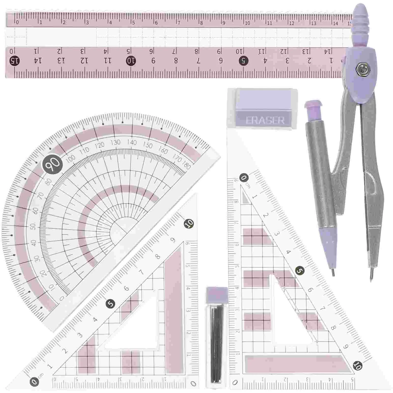 Geometry Straight Ruler Set Drawing Accessories Professional Geometry Straight Ruler Triangle Kit Kids Suit
Geometry Straight Ruler Set Drawing Accessories Professional Geometry Straight Ruler Triangle Kit Kids Suit