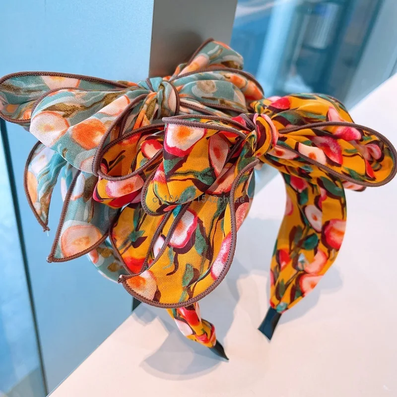 Korea Fashion Chiffon Printed Headband Girls Women Peach Flower Hairbands Adult Hair Band Wholesale Hair Accessories
Korea Fashion Chiffon Printed Headband Girls Women Peach Flower Hairbands Adult Hair Band Wholesale Hair Accessories