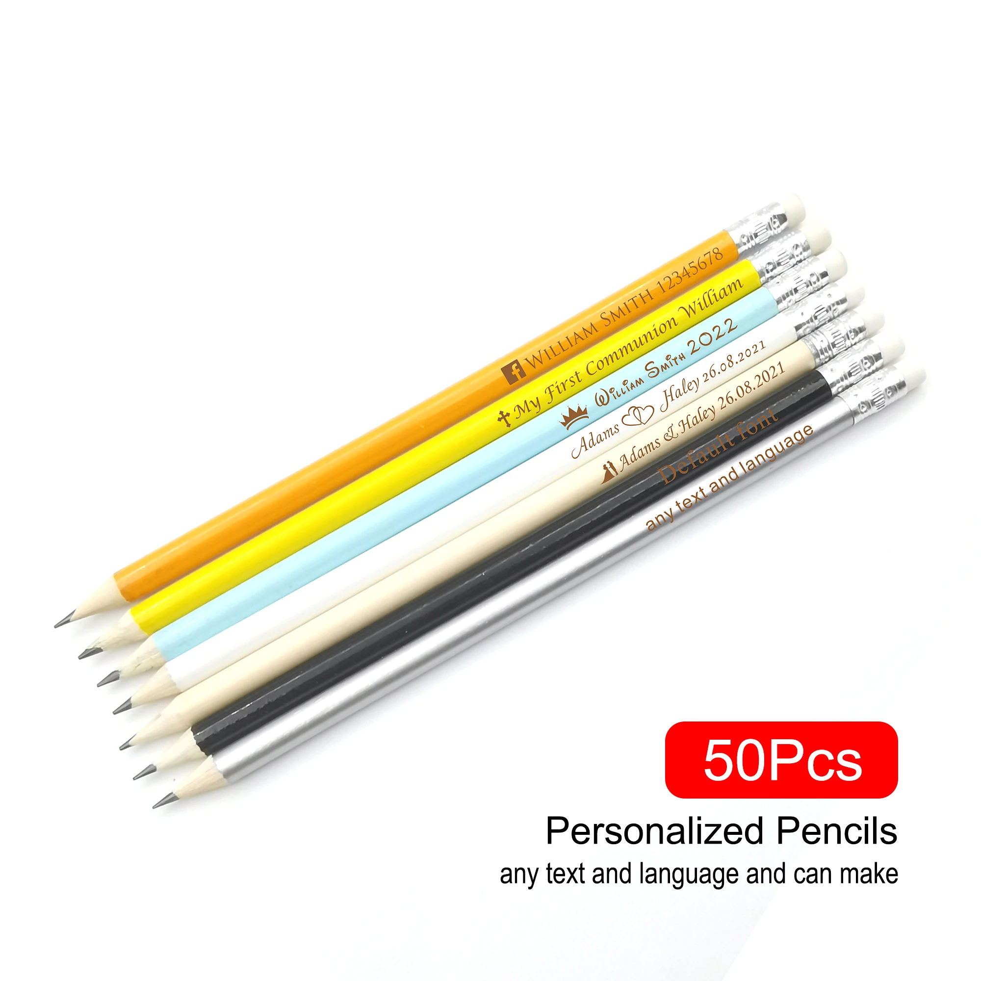 50Pcs Personalized Pencil Engraved Customize Pencil Company Logo Baby Shower Baptism School Wedding Gift Decoration
50Pcs Personalized Pencil Engraved Customize Pencil Company Logo Baby Shower Baptism School Wedding Gift Decoration