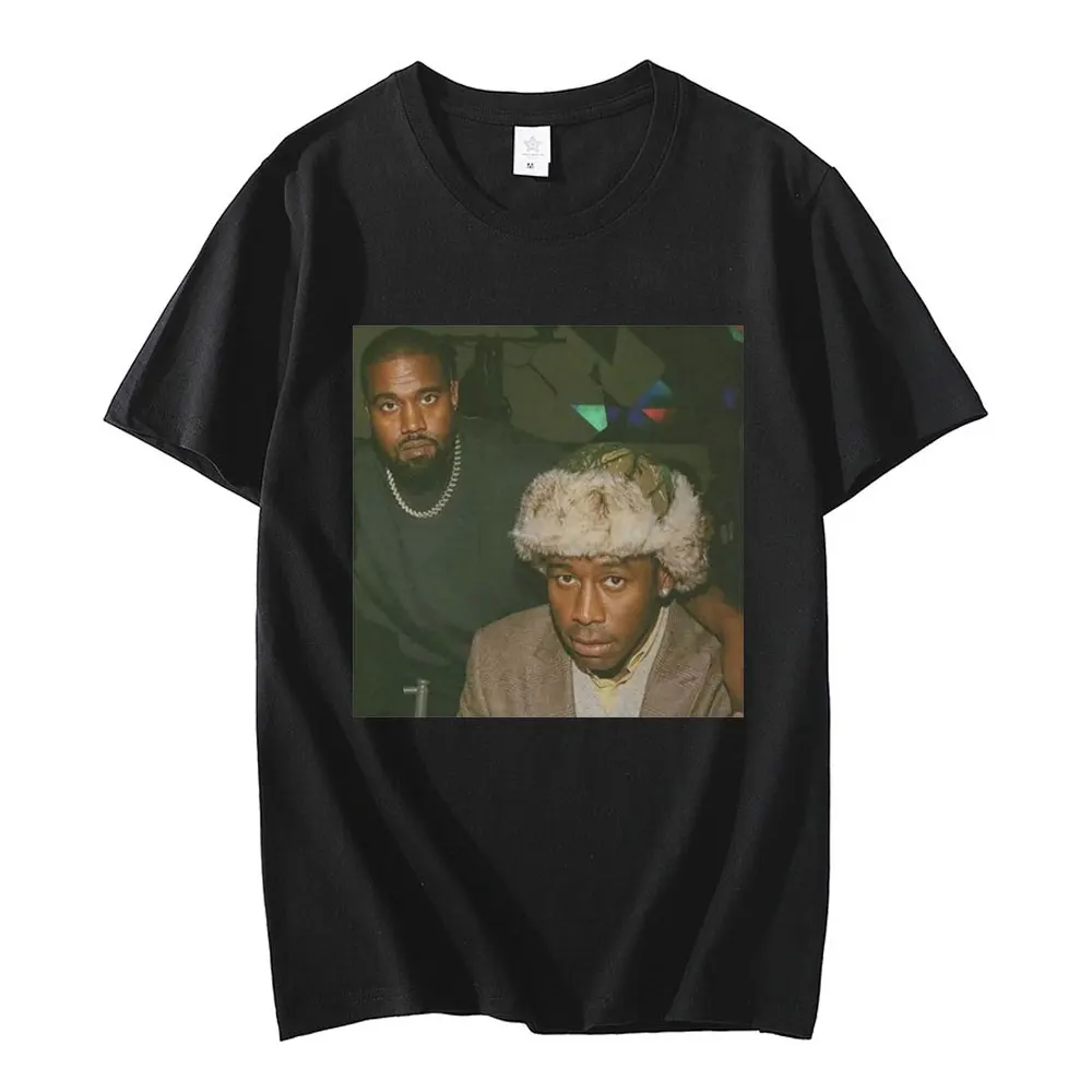 Rapper Kanye West Tyler The Creator Graphics Print T-shirt 90s Vintage Hip Hop T Shirt Fashion Casual T-Shirts Hipster Men Tops 
Rapper Kanye West Tyler The Creator Graphics Print T-shirt 90s Vintage Hip Hop T Shirt Fashion Casual T-Shirts Hipster Men Tops