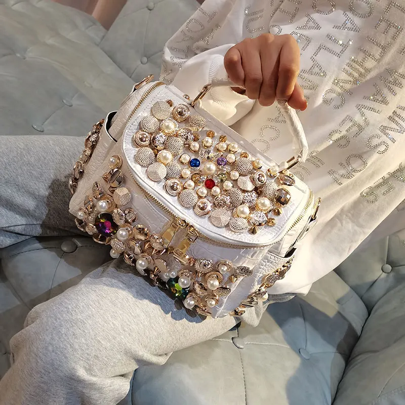 Real Leather Luxury Diamond Tote Bag Fashion Beaded Rhinestone Shoulder Crossbody Bag and Wallet Luxury Brand Designer Bolsa Cc 
Real Leather Luxury Diamond Tote Bag Fashion Beaded Rhinestone Shoulder Crossbody Bag and Wallet Luxury Brand Designer Bolsa Cc