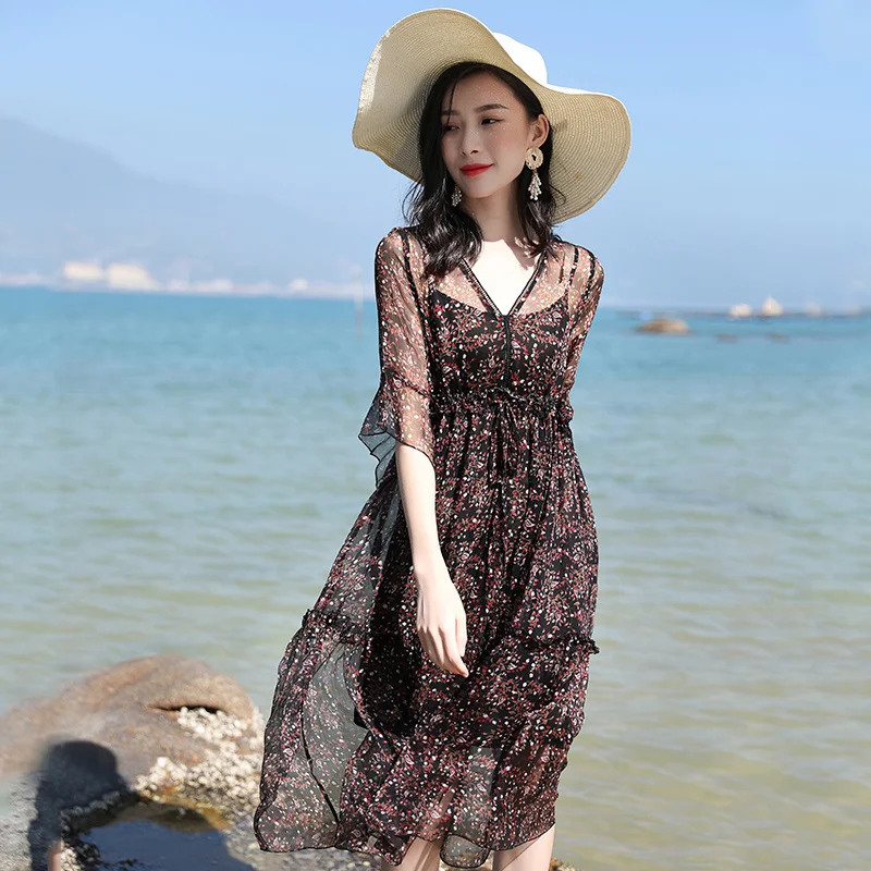 Luxury brand Summer for Women 2023 100% Silk Beach Female Floral Long Dresses Korean Fashion Vestido De Mujer Pph4851
Luxury brand Summer for Women 2023 100% Silk Beach Female Floral Long Dresses Korean Fashion Vestido De Mujer Pph4851