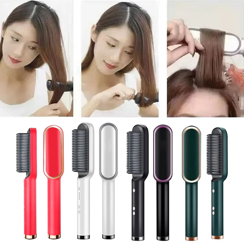 Hair Straightener Brush Fast Ptc Ceramic Heating Hot Air Comb Portable Heated Brush Straightener Salon For Home And Travel
Hair Straightener Brush Fast Ptc Ceramic Heating Hot Air Comb Portable Heated Brush Straightener Salon For Home And Travel