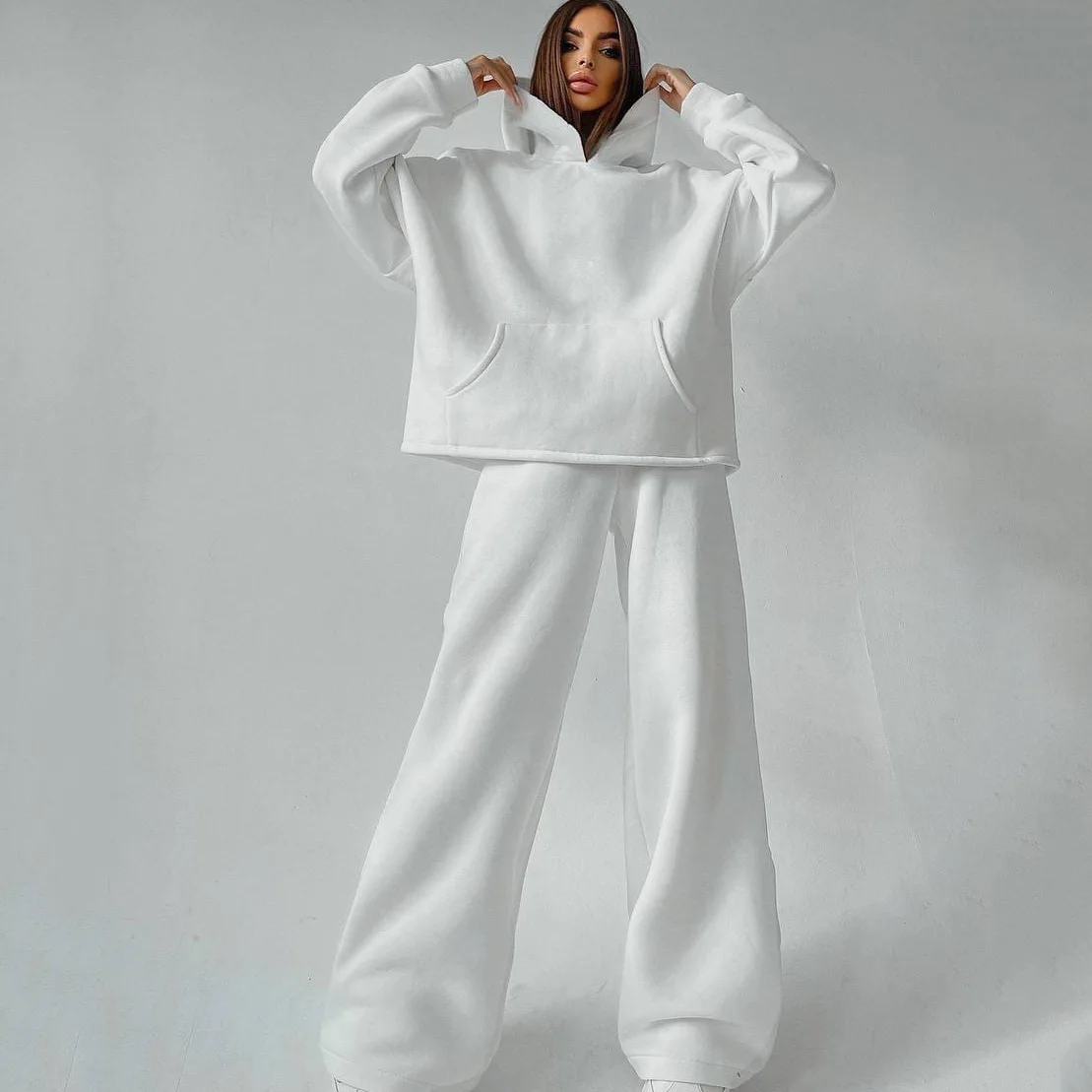 Women's Fashion Casual Hoodie Sweatshirt Set Fleece Thermal Tracksuit Autumn Winter Pullover Sweatshirts Pants 2 Piece Set
Women's Fashion Casual Hoodie Sweatshirt Set Fleece Thermal Tracksuit Autumn Winter Pullover Sweatshirts Pants 2 Piece Set