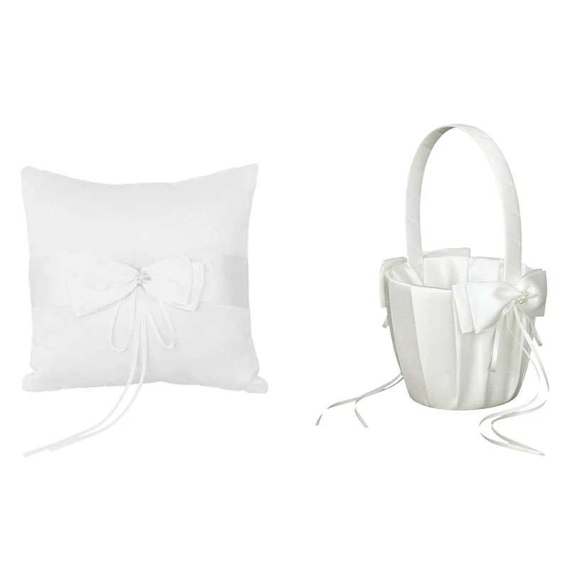 1 Pcs Ivory Faux Pearl Flower Ring Pillow Cushion & 1 Pcs Faux Pearl Flower Wedding Flower Girl Basket
1 Pcs Ivory Faux Pearl Flower Ring Pillow Cushion & 1 Pcs Faux Pearl Flower Wedding Flower Girl Basket