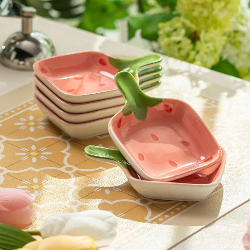 Ceramic Cartoon Saucer Cute Strawberry Saucer Dish Household Soy Sauce Dish Condiment Dish Dried Fruit Dish Handheld Condiment D
Ceramic Cartoon Saucer Cute Strawberry Saucer Dish Household Soy Sauce Dish Condiment Dish Dried Fruit Dish Handheld Condiment D
