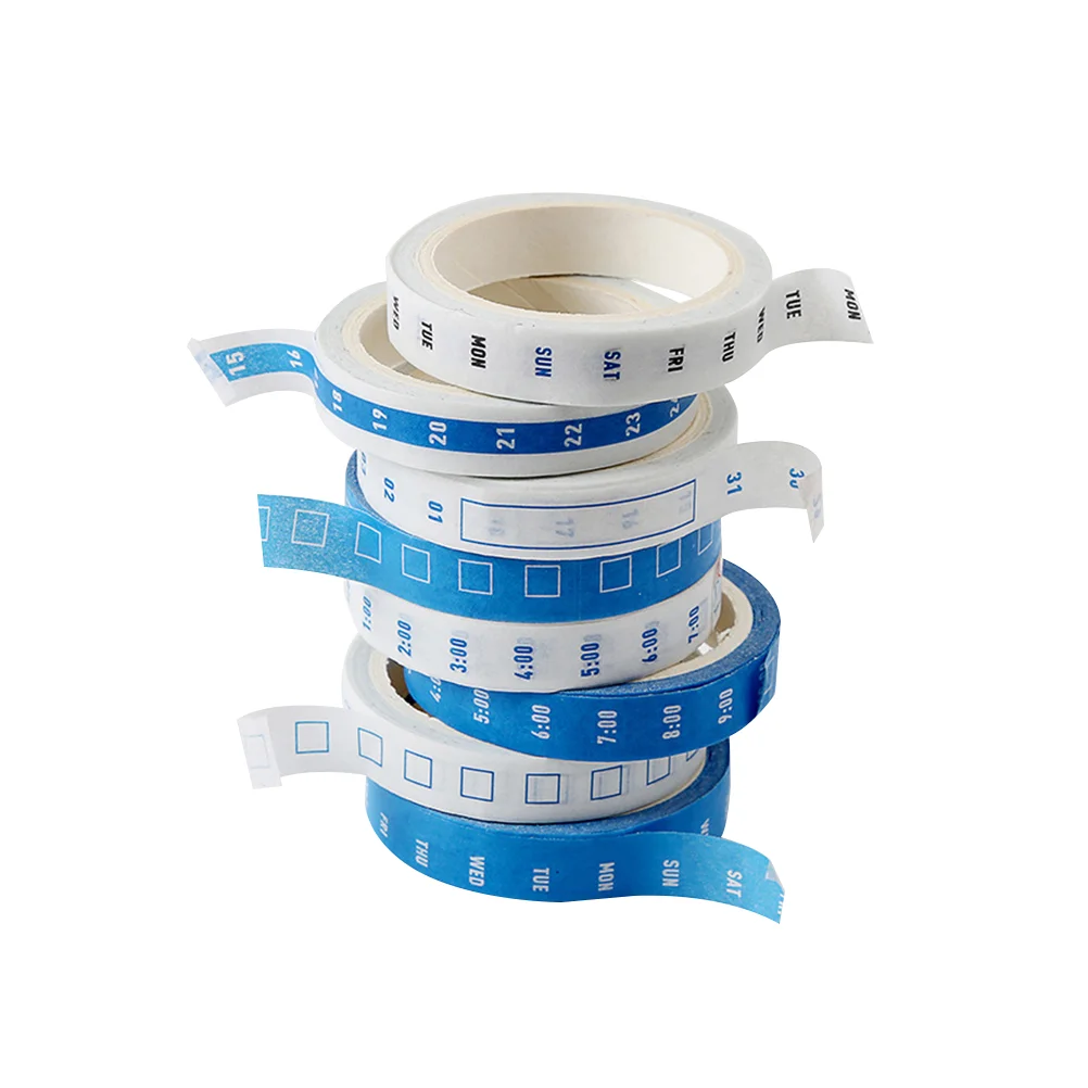 

8 Rolls Time Planning Tapes DIY Washi Tape Scrapbook Decorative Tapes Time Management Sticker Random Color