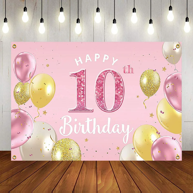 Задний фон с надписью Happy 10th Birthday для фотосъемки мальчиков и девочек
Задний фон с надписью Happy 10th Birthday для фотосъемки мальчиков и девочек