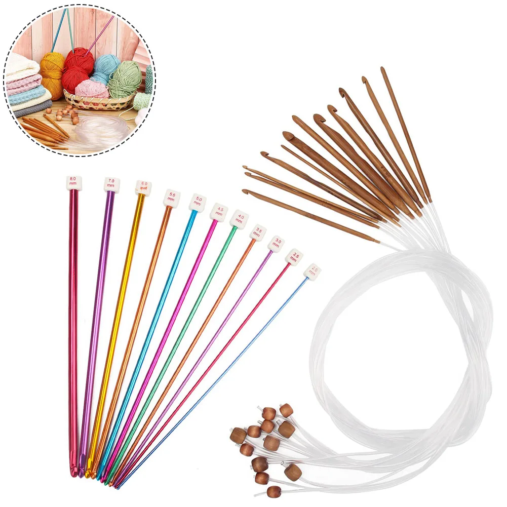23x Tunisian Crochet Hooks Set 3-10mm Cable Bamboo Knitting Needles With Bead Blankets, Carpets, Scarves Making Tools Crafts
23x Tunisian Crochet Hooks Set 3-10mm Cable Bamboo Knitting Needles With Bead Blankets, Carpets, Scarves Making Tools Crafts