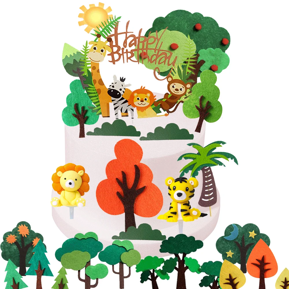1Pc Jungle Theme Birthday Cake Decoration Forest Small Leaves Coconut Tree Fruit Woodland Animals Happy Birthday Big Cake Topper
1Pc Jungle Theme Birthday Cake Decoration Forest Small Leaves Coconut Tree Fruit Woodland Animals Happy Birthday Big Cake Topper