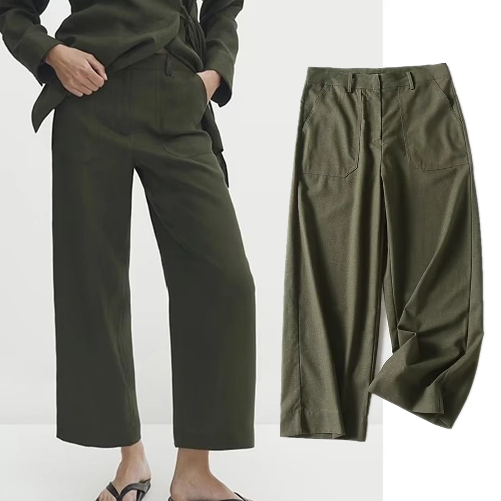 Elmsk British Fashion Simple Ladies Pants Pocket High Commuter Waist Cotton Linen Loose Trousers Casual Pants Women
Elmsk British Fashion Simple Ladies Pants Pocket High Commuter Waist Cotton Linen Loose Trousers Casual Pants Women
