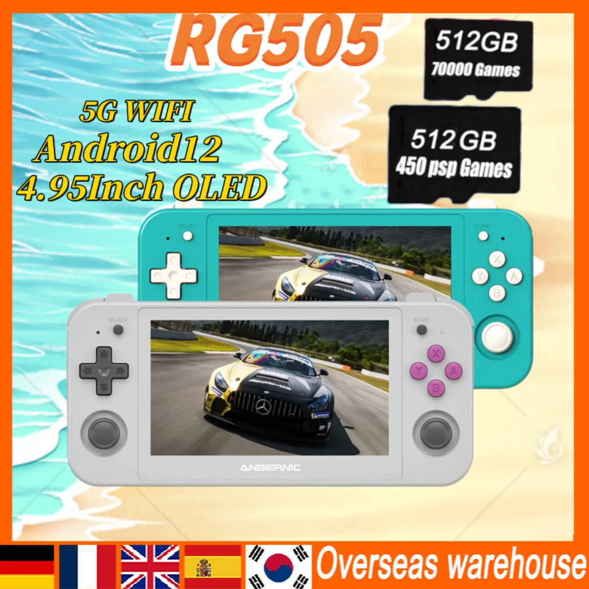 2023 ANBERNIC Оригинал RG505 4,95 дюйма Android 12 портативная консольная игровая система OLED сенсорный экран T618 64-разрядная Встроенная 256G
2023 ANBERNIC Оригинал RG505 4,95 дюйма Android 12 портативная консольная игровая система OLED сенсорный экран T618 64-разрядная Встроенная 256G