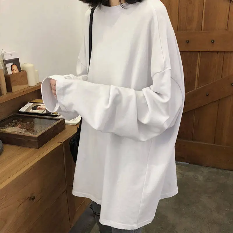 DAYIFUN Spring Autumn Solid Long-Sleeve T-shirts Women White Simple Oversized Tops Harajuku Kawaii Clothing Bottoming Shirt Long
DAYIFUN Spring Autumn Solid Long-Sleeve T-shirts Women White Simple Oversized Tops Harajuku Kawaii Clothing Bottoming Shirt Long