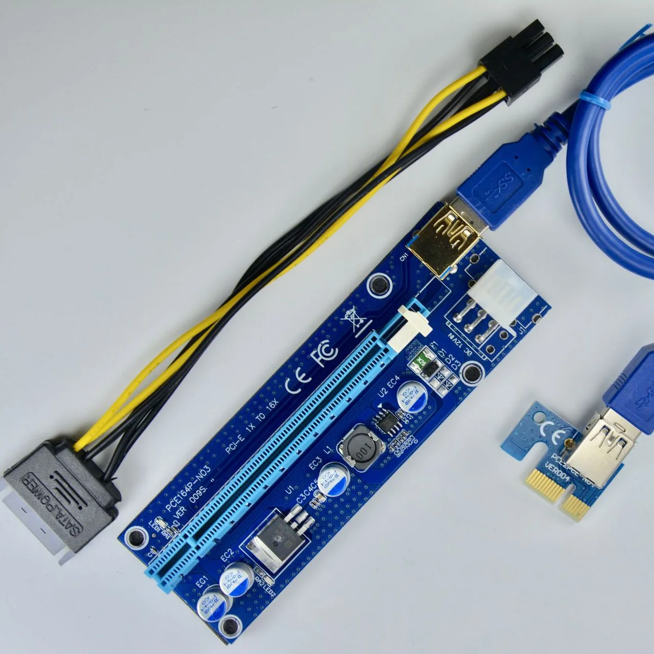 

PCI-E Express 1x to 16x Riser 009S Card Adapter PCIE 1 to 4 Slot PCIe Port Multiplier Card for BTC Bitcoin Miner Mining