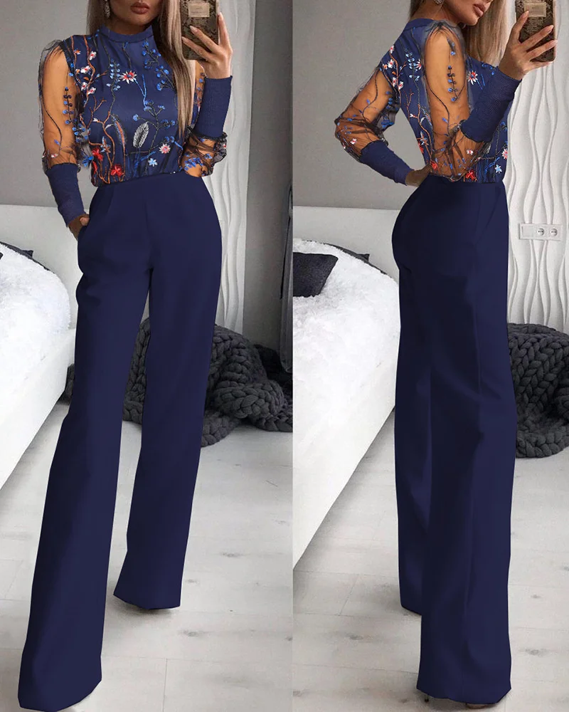 Jupsuit for Woen Sexy See Lace Net Beaded Wide Leg One Piece Ropers Party Club Woen
Jupsuit for Woen Sexy See Lace Net Beaded Wide Leg One Piece Ropers Party Club Woen