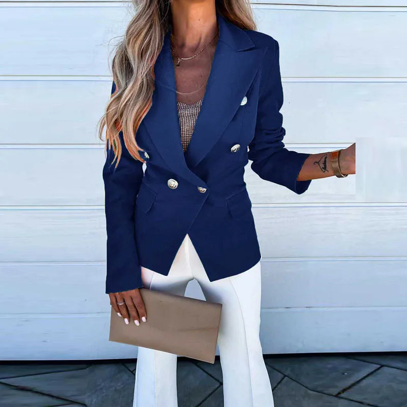 Early Autumn Fashion Solid Slim Coat Elegant Lapel Long Sleeve Blazer Women Casual Commuter Office Single-breasted Ladies Jacket 
Early Autumn Fashion Solid Slim Coat Elegant Lapel Long Sleeve Blazer Women Casual Commuter Office Single-breasted Ladies Jacket