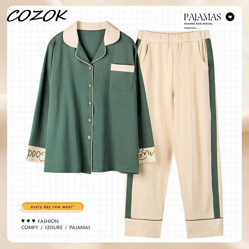 COZOK Women's Pajamas Nightgown Home Clothes Cotton Sleeves Large Size Trouser Suits Female Sleepwear Summer Underwear Woman 3XL
COZOK Women's Pajamas Nightgown Home Clothes Cotton Sleeves Large Size Trouser Suits Female Sleepwear Summer Underwear Woman 3XL